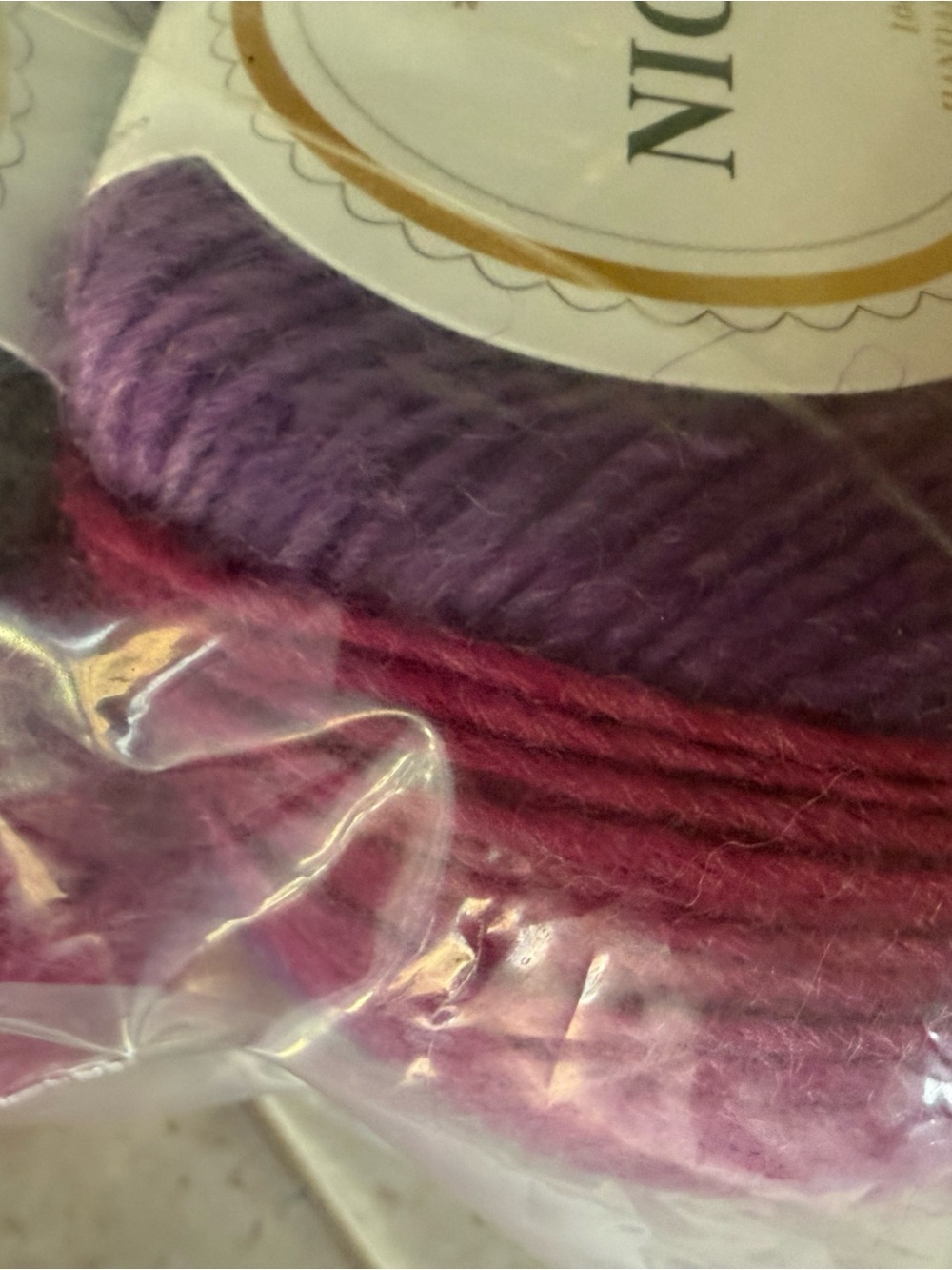 NICEEC Multicolor Gradient Rainbow Wool Yarn Bundle - Purple, Pink, Gray - Picture 3 of 10